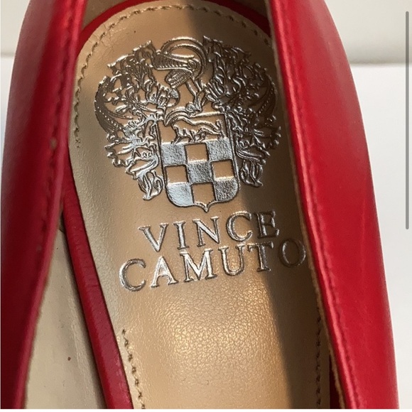 Red Leather Vince Camuto High Heels - Picture 6 of 12